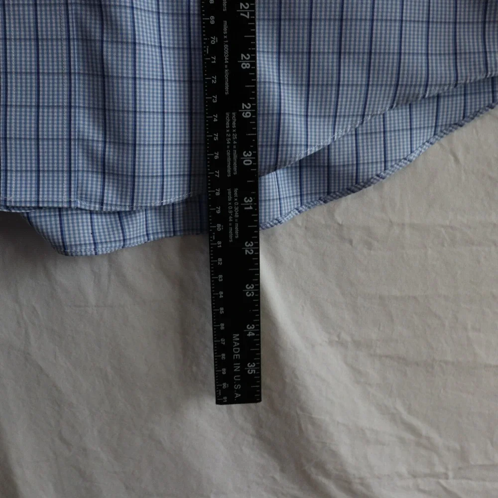 Brooks Brothers Shirt Mens Medium Non-Iron Button Down Blue‎ Plaid Long Sleeve